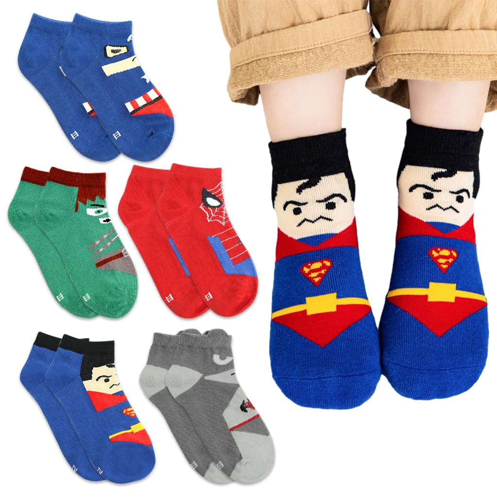 SNOWIE SOFT 5 Pairs Socks for Kids, Superhero Cotton Boys Socks Cotton Long Socks for Boys Girls, Home Socks Ankle Socks Football Socks All Season Socks, Sports Socks Woolen Socks for Kids 9-12 Years SNOWIE SOFT 5 Pairs Socks for Kids, Superhero Cotton Boys Socks Cotton Long Socks for Boys Girls, Home Socks Ankle Socks Football Socks All Season Socks, Sports Socks Woolen Socks for Kids 9-12 Years